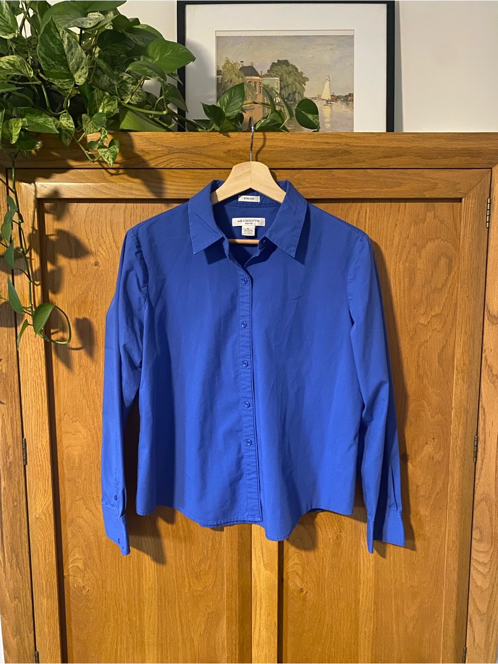 Liz Claiborne Royal Blue Button-Down Shirt - Women's